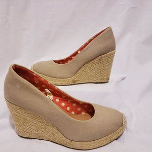 Beige Wedge Espadrilles